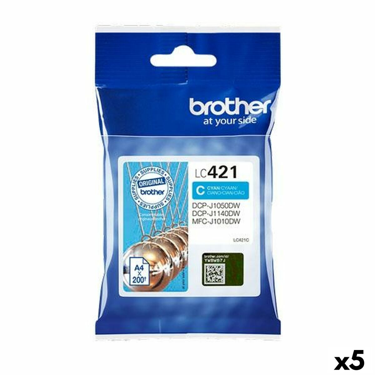 Cartuccia ad Inchiostro Originale Brother LC421 Ciano (5 Unità) 2 S8434126_0