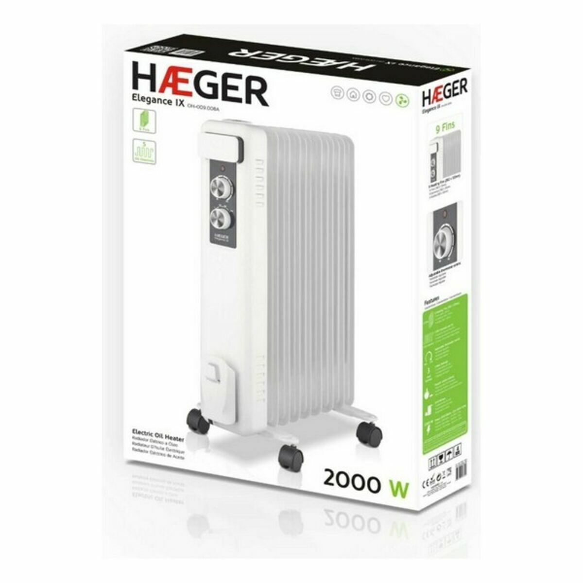 Radiatore a Olio (9 elementi) Haeger OH-009.008A Bianco 2000 W 5 S77099358_3