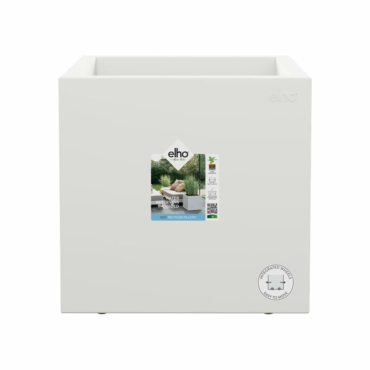 Vaso Elho 29,5 x 29,5 x 49,5 cm Bianco Plastica Quadrato Moderno 3 S7196704_1