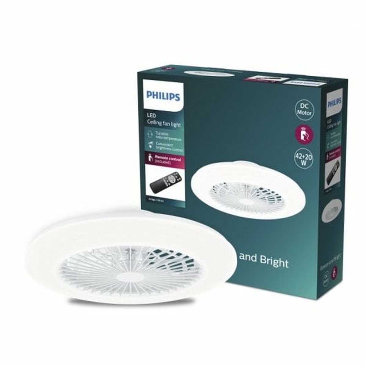 Ventilatore da Soffitto con Luce Philips Bianco 3 S7923906_1