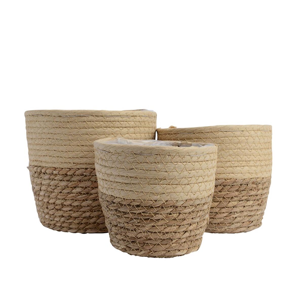 Set di Cestini Decoris Juta (20 x 20 x 17 cm) (3 Unità) 2 S7907753_0