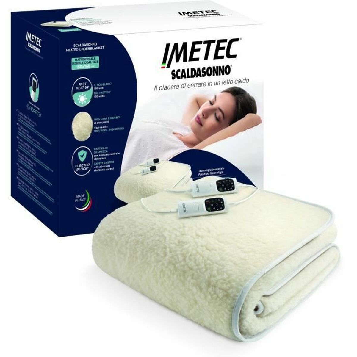 Coperta Elettrica IMETEC 16629 Giallo Bianco 7 S7195615_5