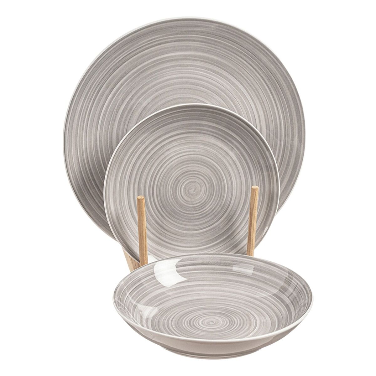 Servizio di Piatti di Porcellana Caison Sakura Marrone Grigio Porcellana 12 Pezzi 2 S7924155_0