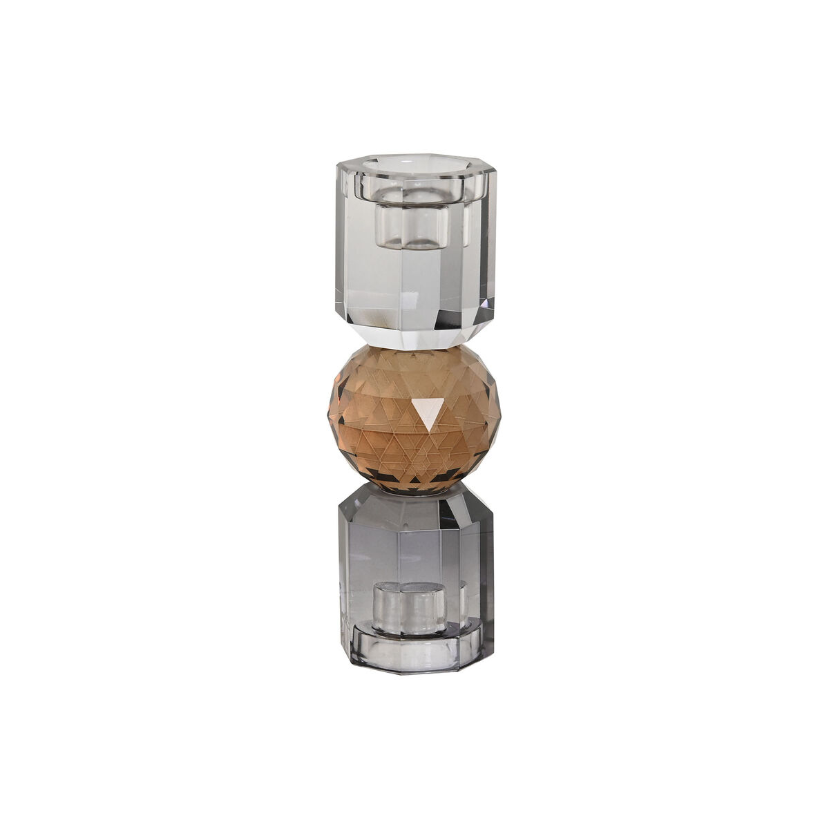 Portacandele Home ESPRIT Giallo Grigio Cristallo 7 x 7 x 20 cm 2 S3059097_0
