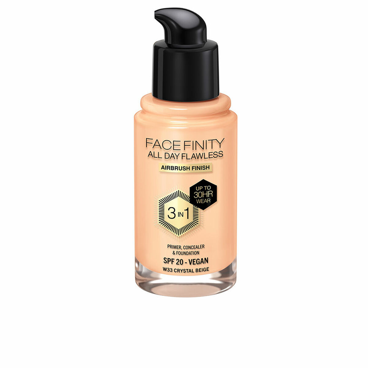 Base Cremosa per il Trucco Max Factor Face Finity All Day Flawless 3 in 1 Spf 20 Nº W33 Crystal beige 30 ml 2 S05114528_0