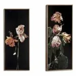 Quadro Gift Decor Nero Oro Dorato Truciolare Fiori 21,2 x 2 x 51,2 cm 21,2 x 51,2 x 2 cm