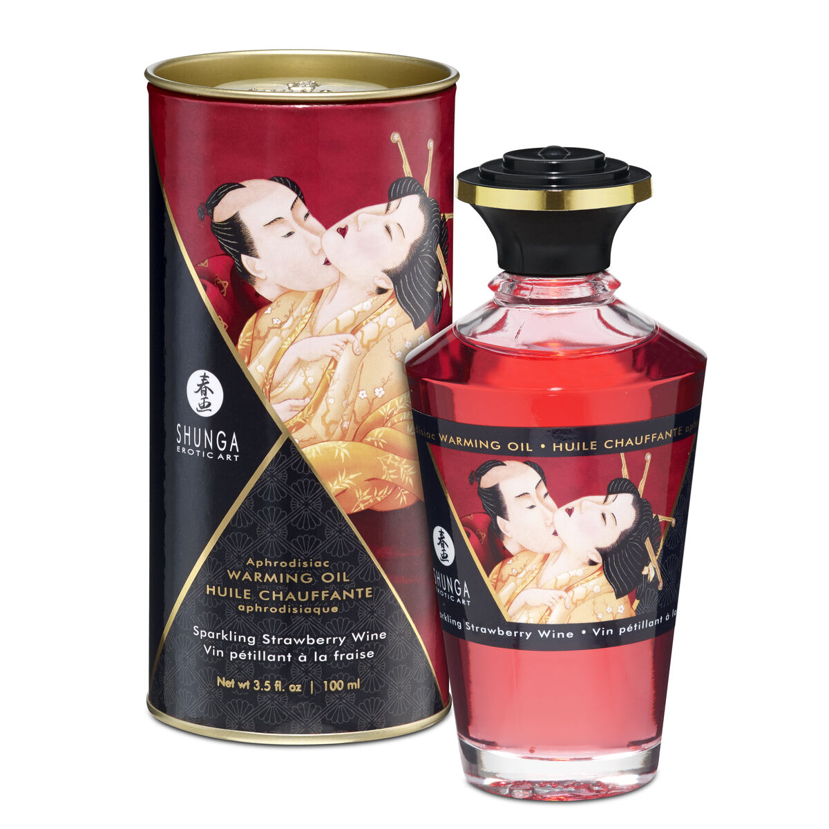 Olio per Massaggio Erotico Shunga SHU127-SPARKLING STRAWBERRY WINE 100 ml Fragola 3 M0406076_1