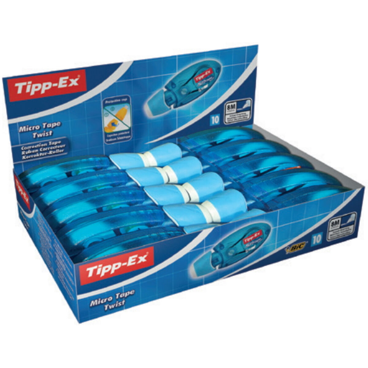 Correttore a Nastro TIPP-EX Micro Tape Twist Azzurro Plastica (10 Pezzi) (10 Unità) 3 S8418449_1