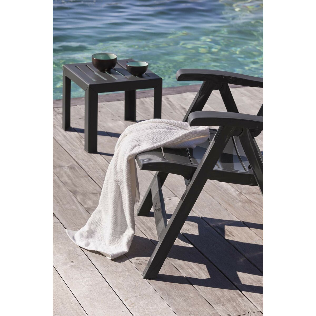 Tavolo aggiuntivo Grosfillex Antracite Resina Plastica 40 x 40 x 35 cm 3 S71000790_1