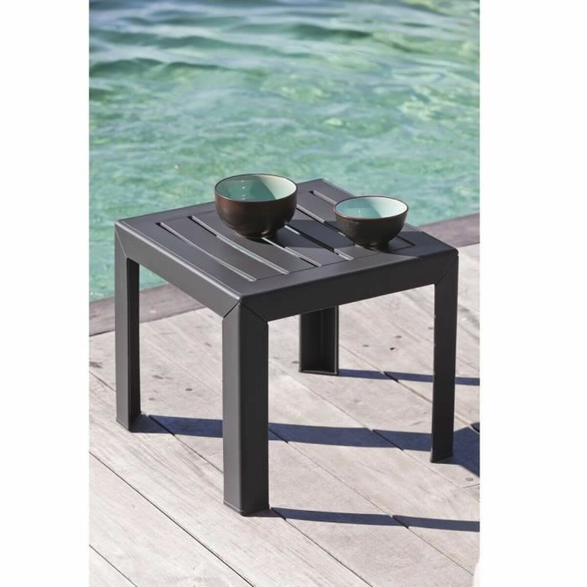 Tavolo aggiuntivo Grosfillex Antracite Resina Plastica 40 x 40 x 35 cm 4 S71000790_2