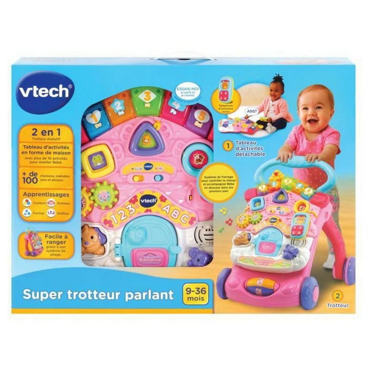 Cavalcabili Vtech Super Trotteur Parlant 2 En 1 Rose Rosa 4 S7125061_2