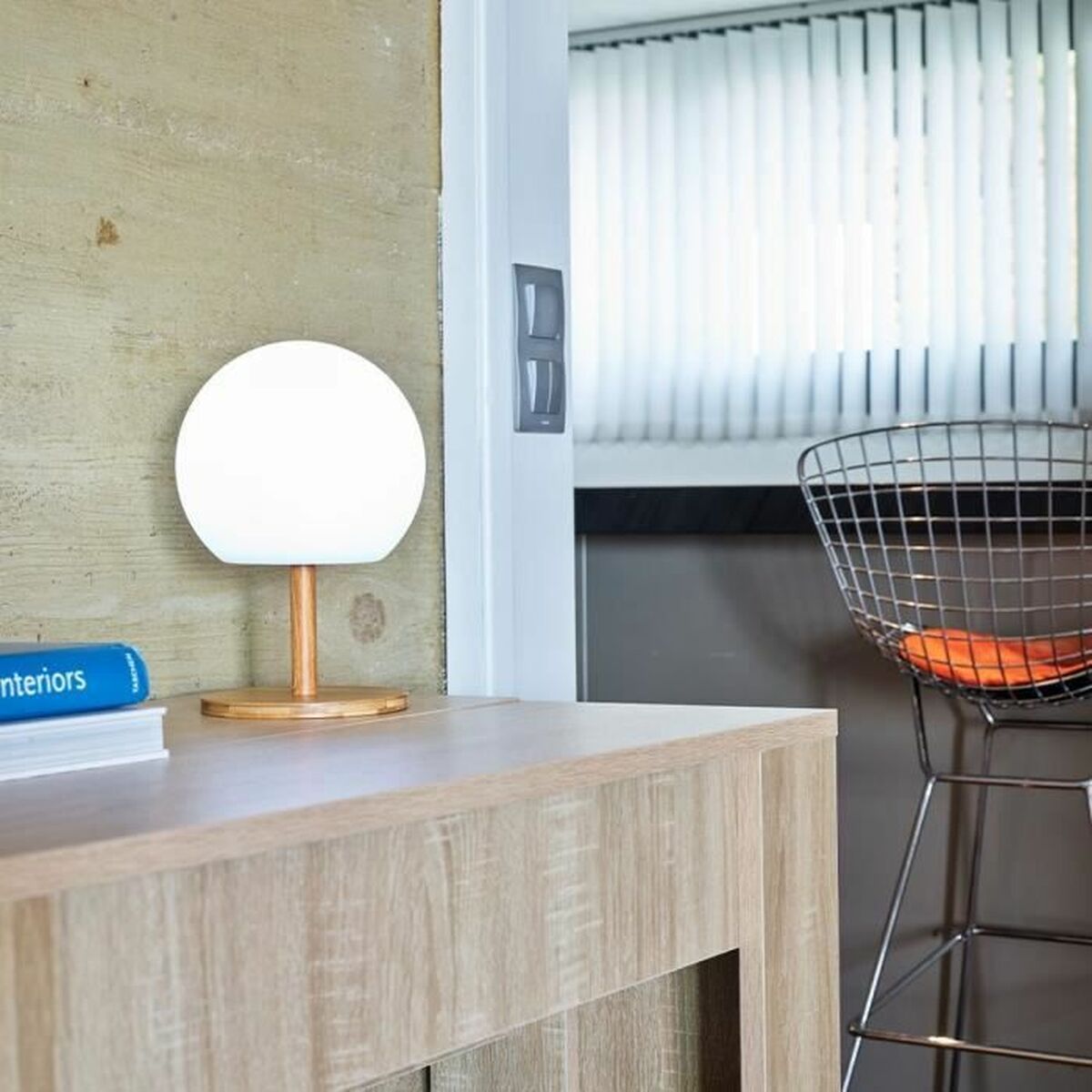 Lampada da tavolo Lumisky Luny Marrone 1,2 w Bambù 3 S71000868_1