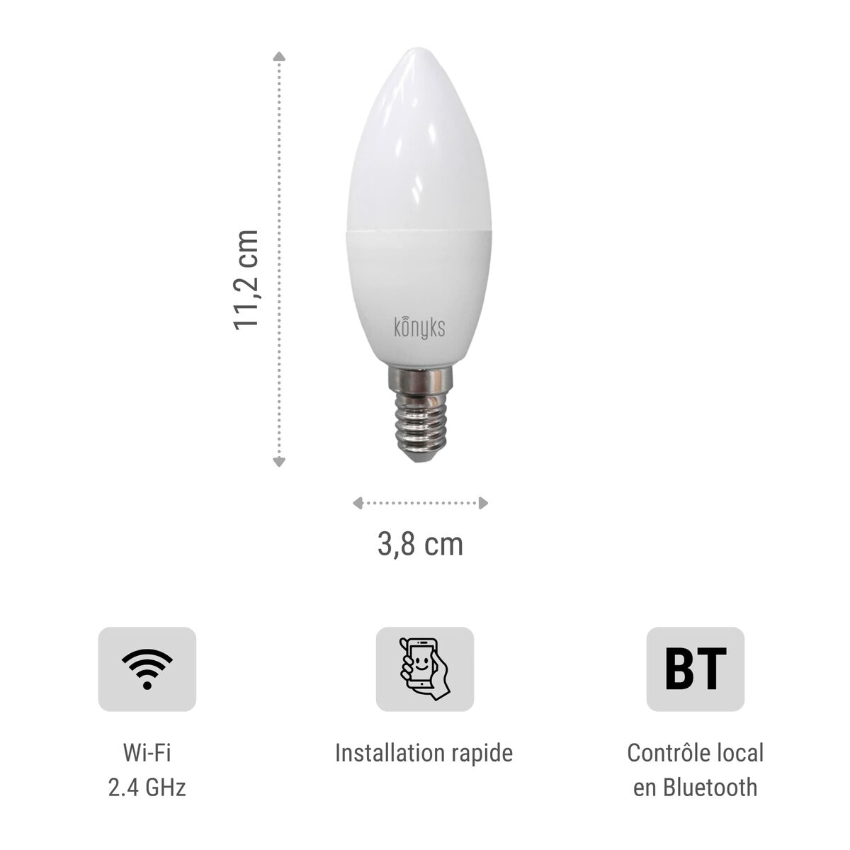 Lampadina LED Candela Konyks e14 Bianco 4 S71001436_2