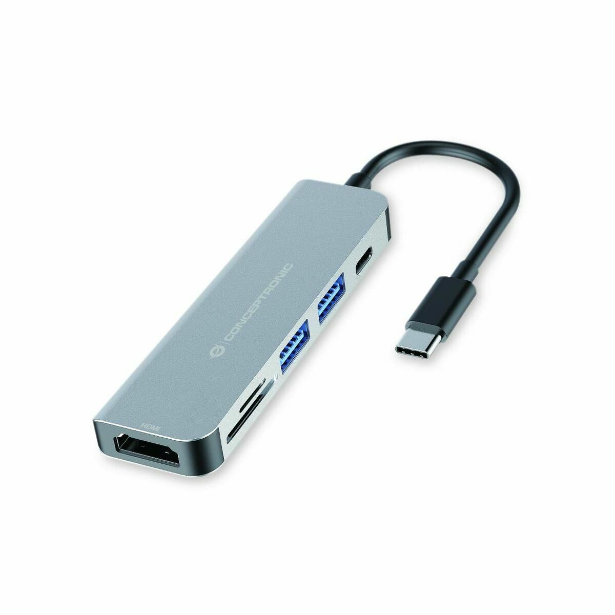 Hub USB Conceptronic 6 in 1 Grigio Alluminio 2 S8425871_0