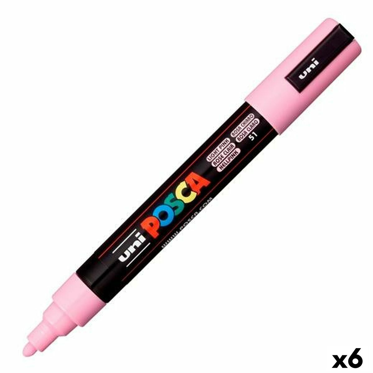 Pennarello POSCA PC-5M Rosa chiaro (6 Unità) 2 S8422628_0