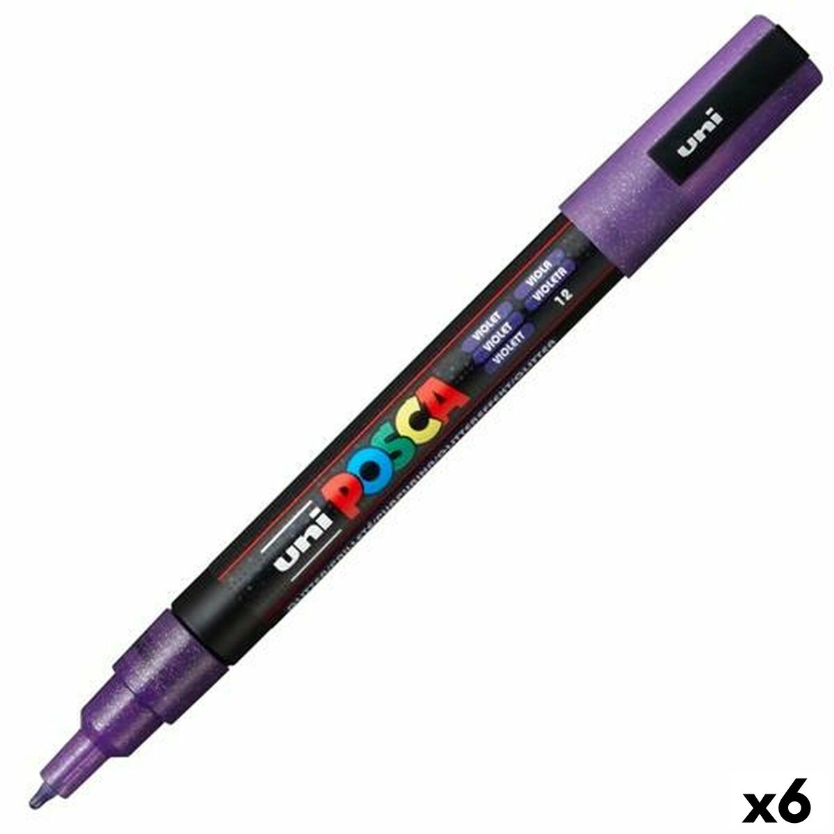Pennarello POSCA PC-3ML Violetta (6 Unità) 2 S8422693_0