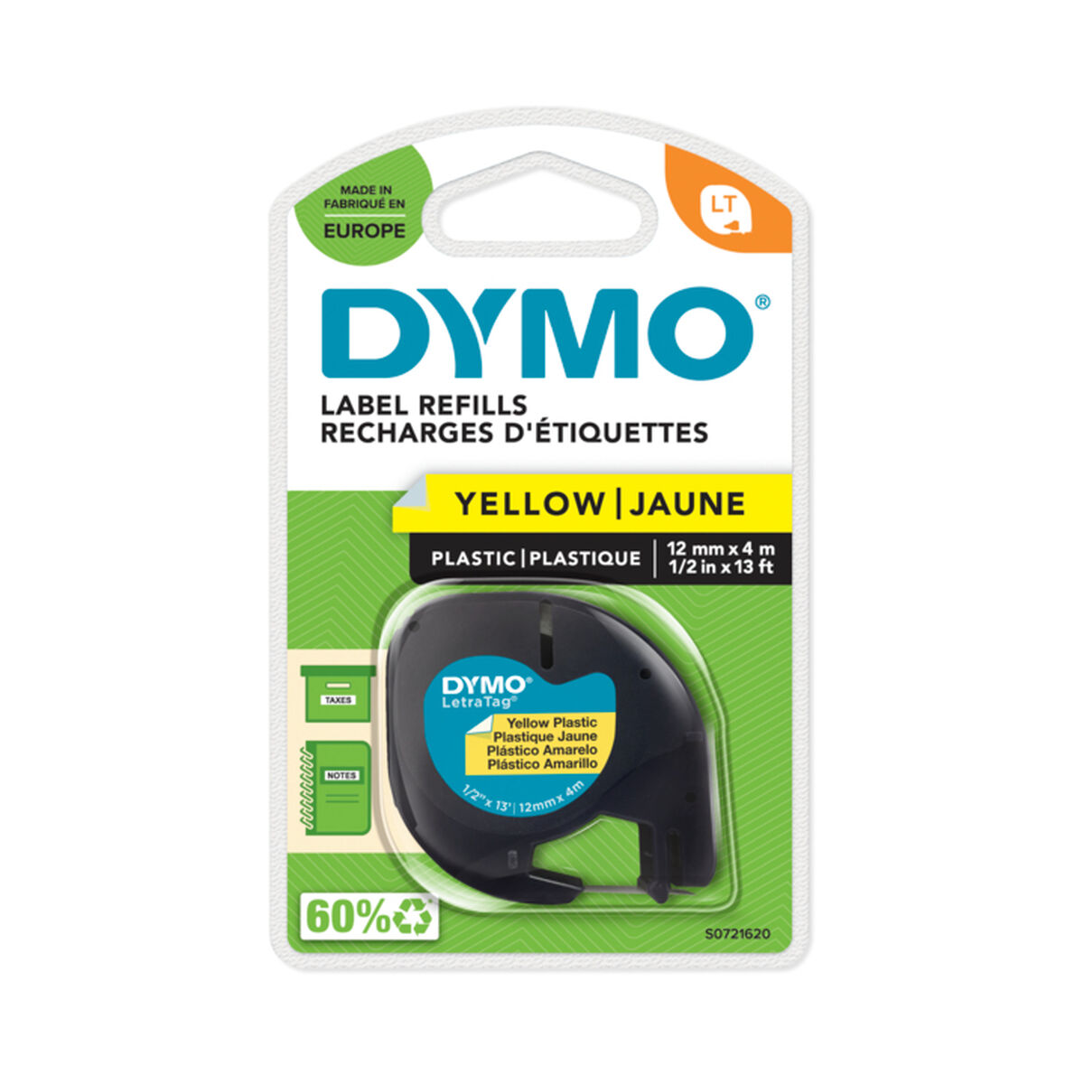 Nastro Laminato per Etichettatrici Dymo 91202 12 mm LetraTag® Nero Giallo (10 Unità) 4 S8424296_2