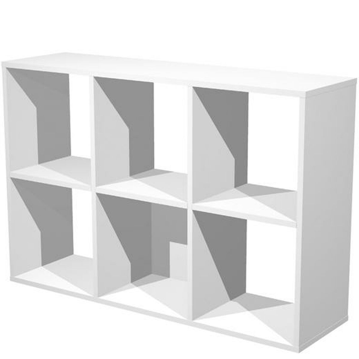 Scaffale Artexport Home Office 6 scompartimenti Bianco Melammina 104,1 x 29,2 x 69,8 cm 2 S8420709_0