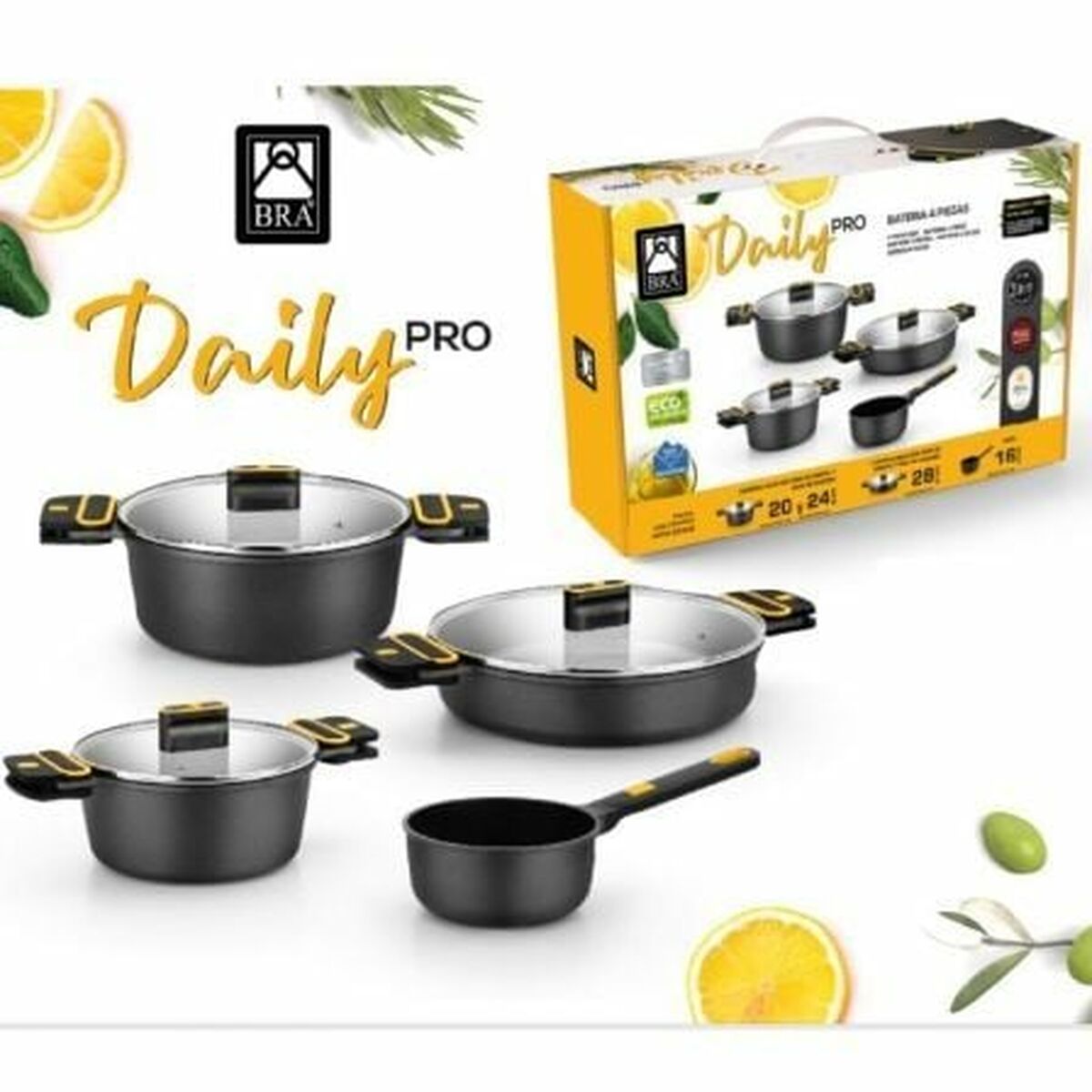 Casseruole BRA Daily Pro Ø 24 cm Ø 20 cm Ø 28 cm Ø 16 cm 2 S9911532_0