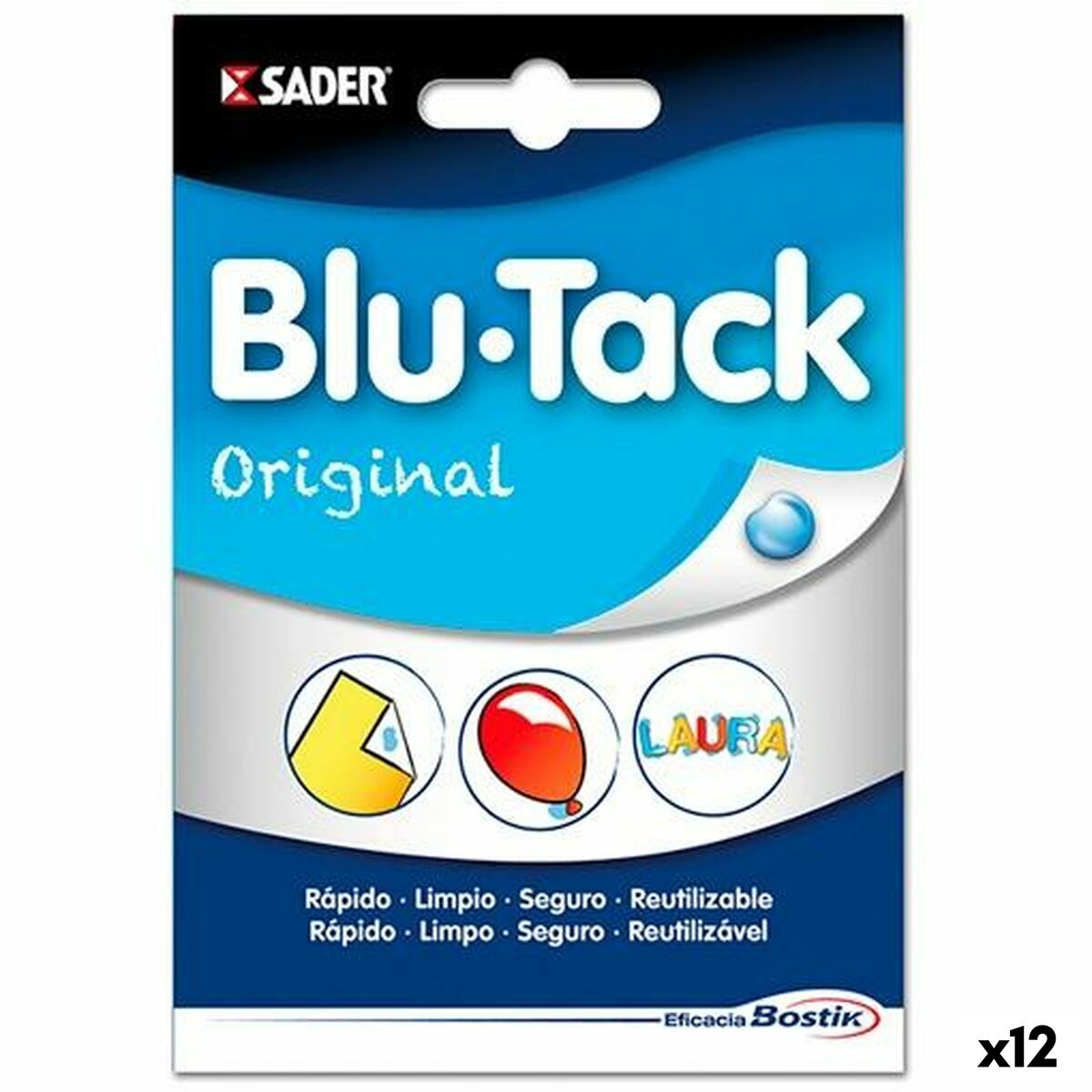 Stucco Bostik Blu Tack Riutilizzabile (12 Unità) 2 S8427661_0