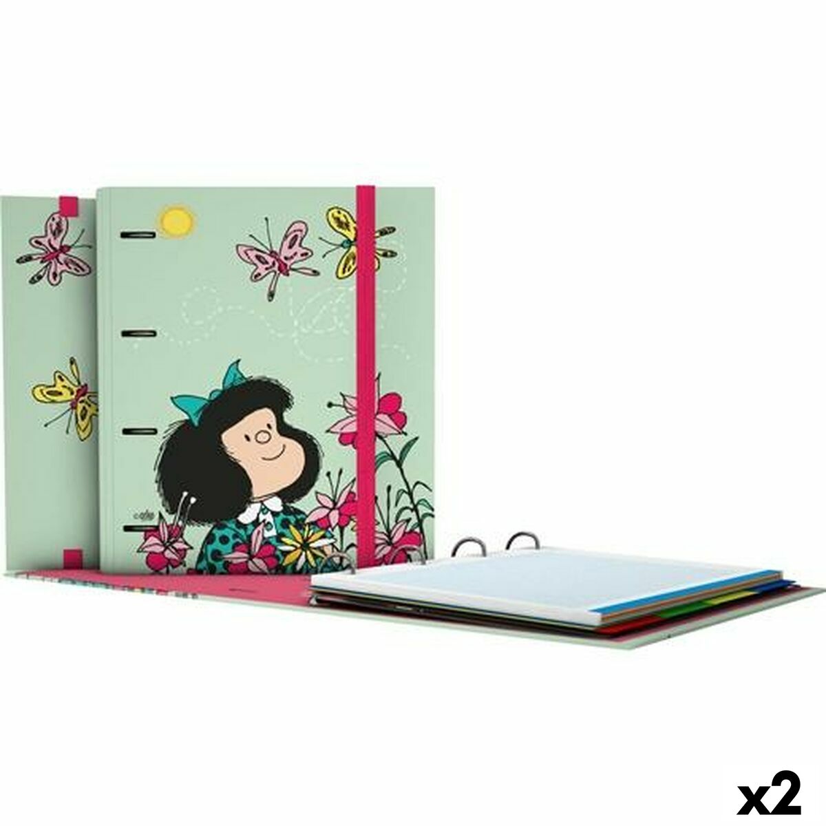 Raccoglitore ad anelli Mafalda Carpebook Verde A4 (2 Unità) 2 S8424574_0