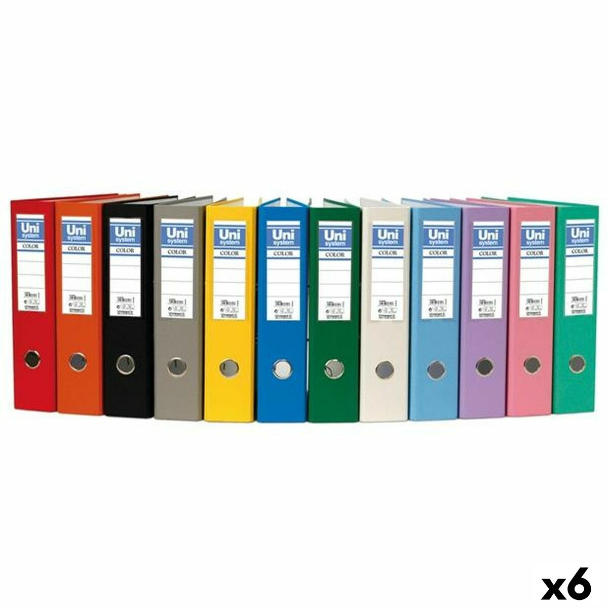 Classificatore a Leva Unipapel Nero A4 31,8 x 29 x 7,5 cm (6 Unità) 2 S8434647_0