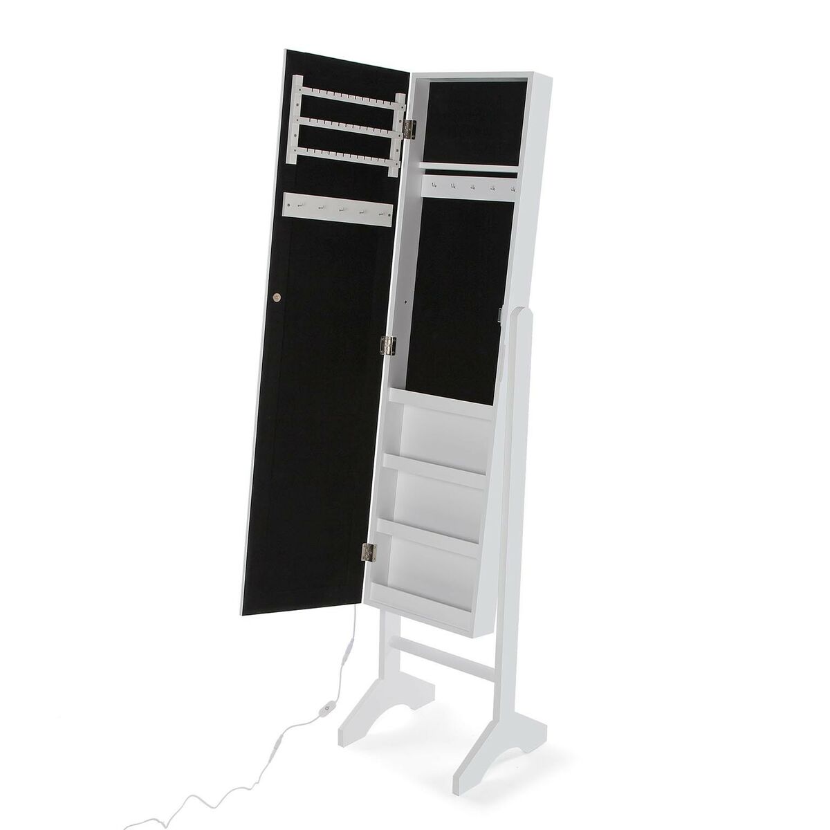 Specchio da parete Versa Bianco Specchio Legno MDF 35 x 153 x 35,2 cm Portagioie Verticale 4 S3411475_2