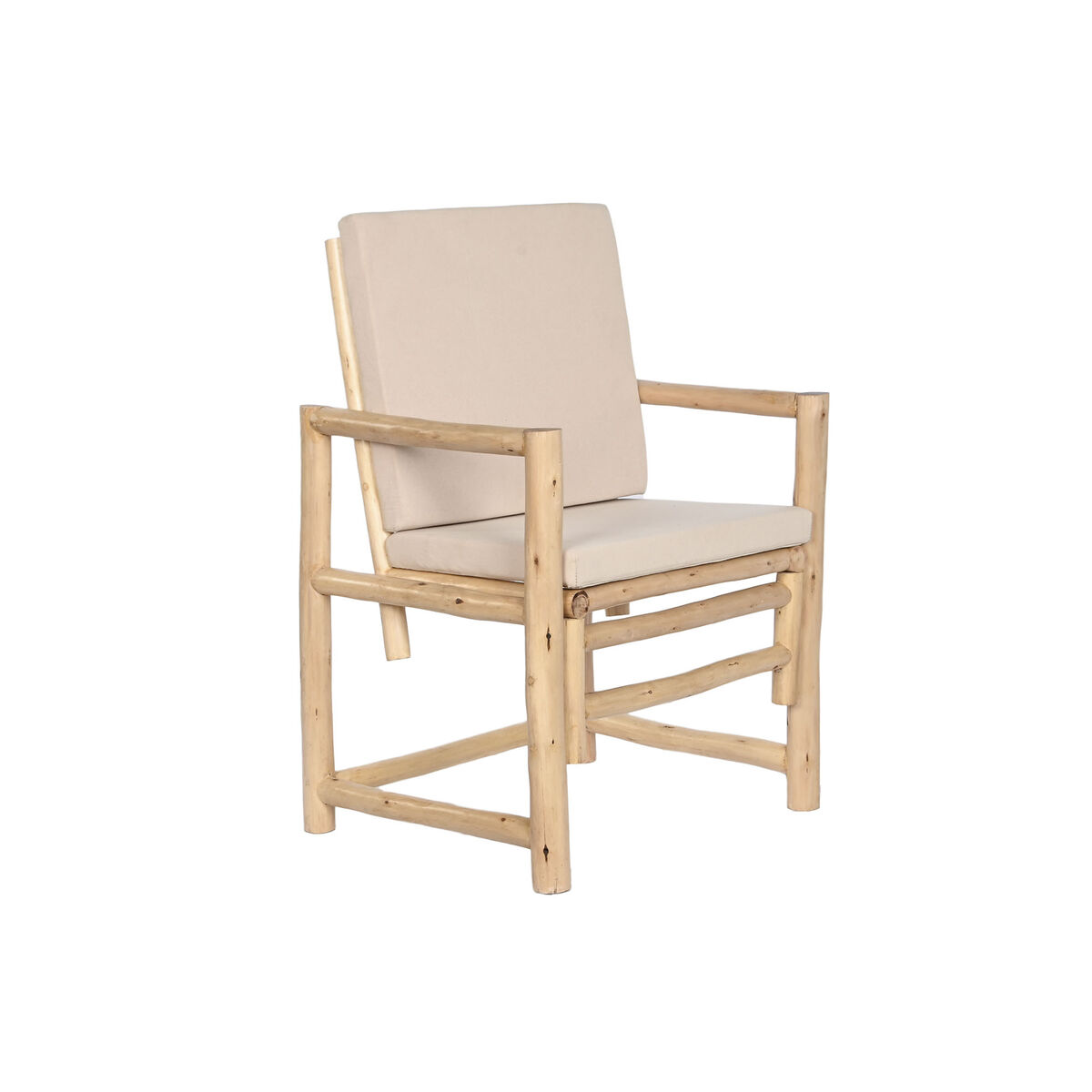 Poltrona Home ESPRIT Bianco Beige Naturale Cotone 61 x 50 x 90 cm 2 S3054227_0