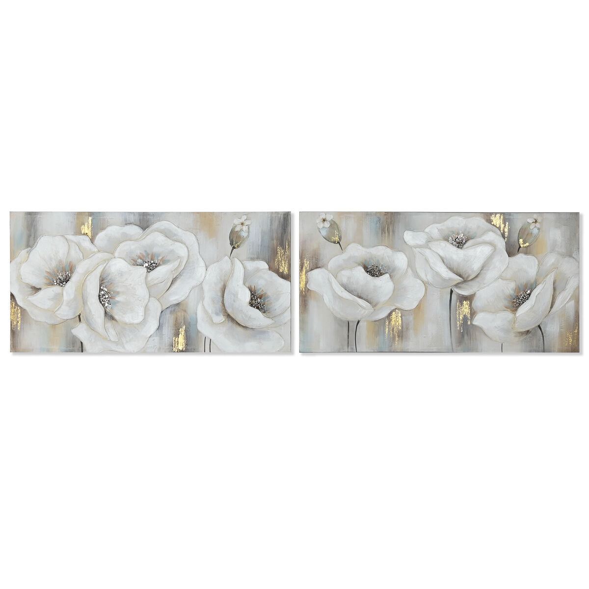 Quadro Home ESPRIT Bianco Grigio Tela Legno MDF Tradizionale 120 x 3 x 60 cm (2 Unità) 2 S3058245_0