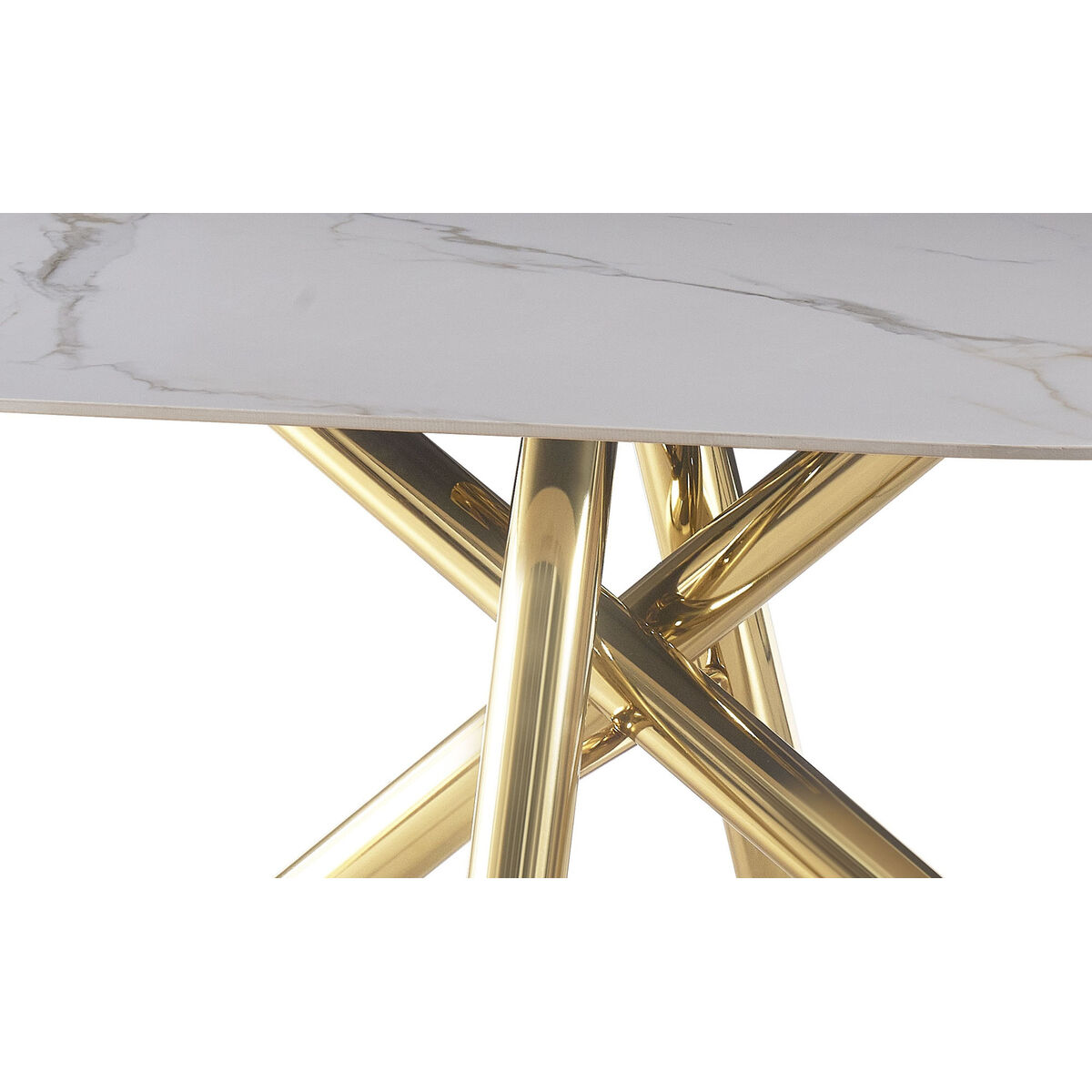 Tavolo da Pranzo Home ESPRIT Dorato Metallo Ceramica 180 x 90 x 75 cm 3 S3059526_1