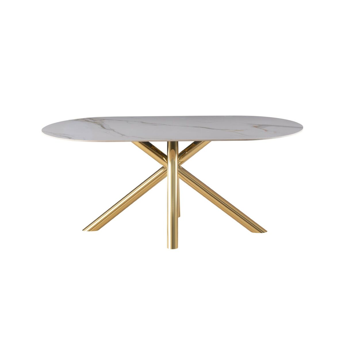 Tavolo da Pranzo Home ESPRIT Dorato Metallo Ceramica 180 x 90 x 75 cm 4 S3059526_2