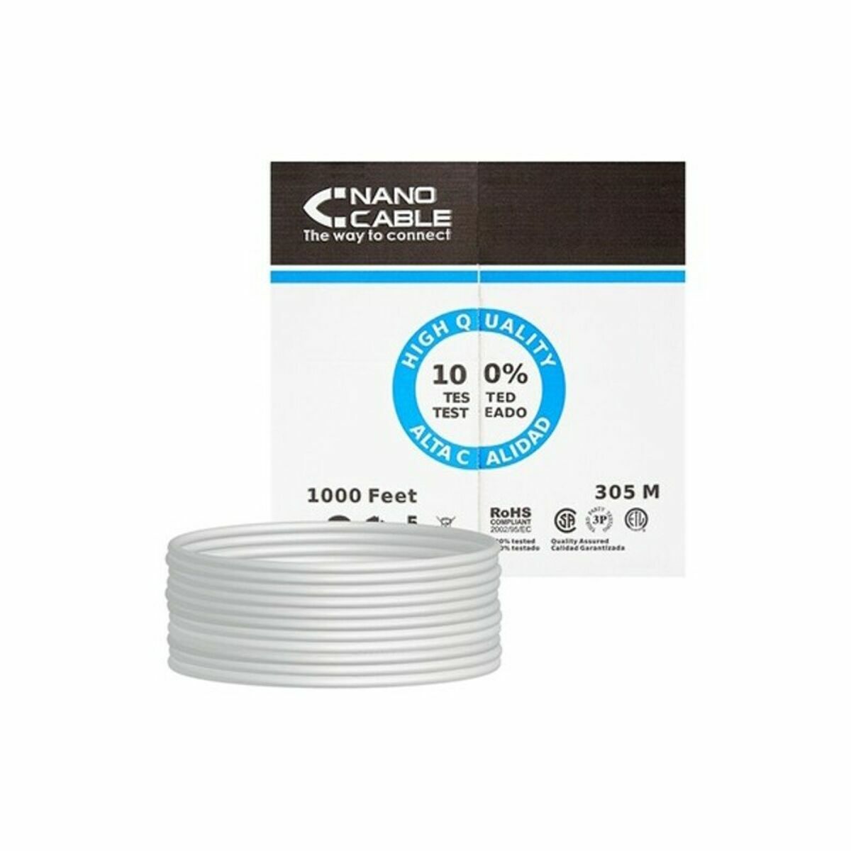 Cavo di Rete Rigido UTP Categoria 5e NANOCABLE 10.20.0304 305 m Grigio 305 m 2 S9905069_0