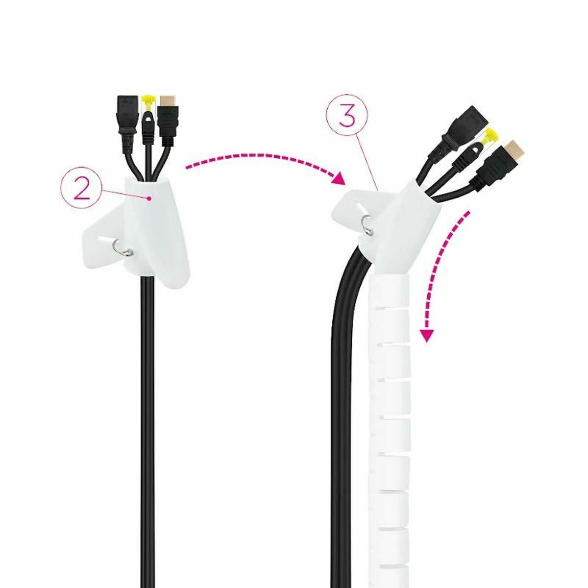 Raccogli Cavi NANOCABLE 10.36.0003-W Bianco Ø 25 mm 3 m 4 S9905290_2