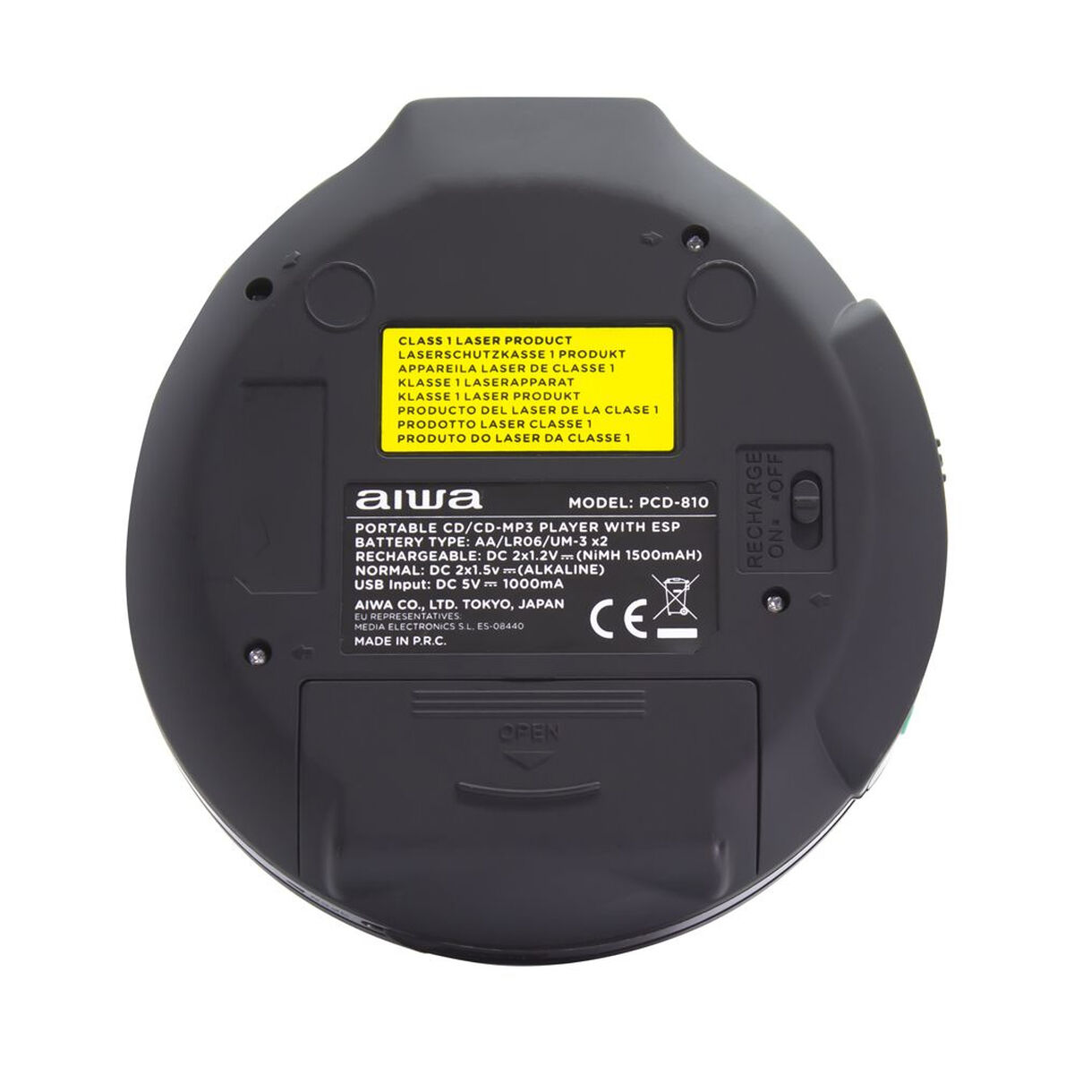 Riproduttore CD/MP3 Aiwa PCD-810BK Portatile Nero 6 S9913738_4