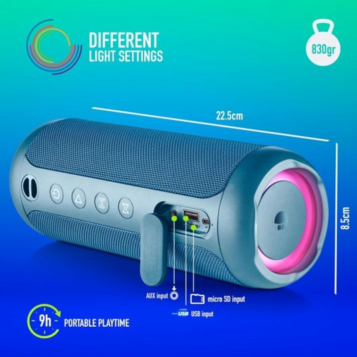 Altoparlante Bluetooth Portatile NGS ROLLERFURIA3BLUE Azzurro 60 W 5 S9905325_3