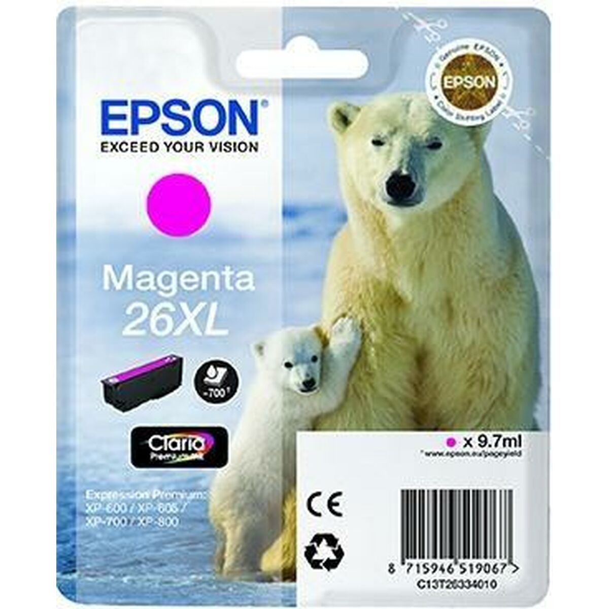 Cartuccia ad Inchiostro Originale Epson 26XL Magenta 2 S8405414_0