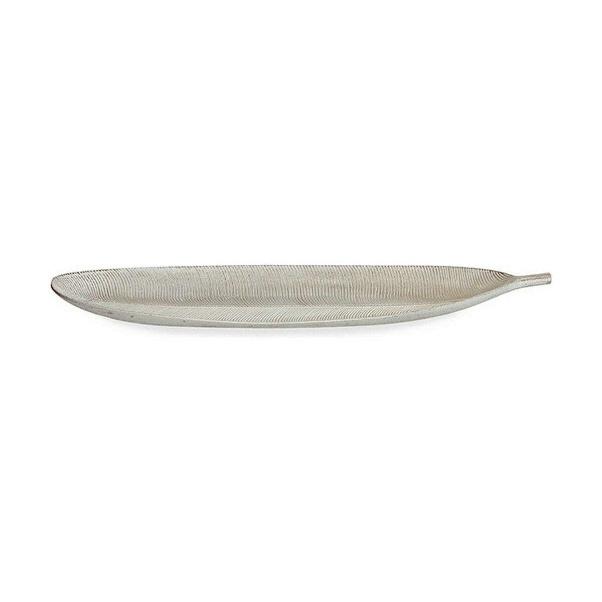 Vassoio Bianco Legno MDF Foglia della pianta 59,5 x 3 x 21,6 cm Decorazione (6 Unità) 3 S3625497_1