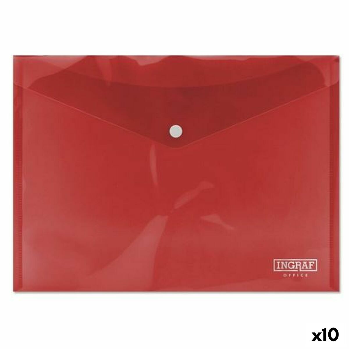 Portadocumenti Ingraf Plastica Rosso Spilla A4 (10 Unità) 3 S8422081_1