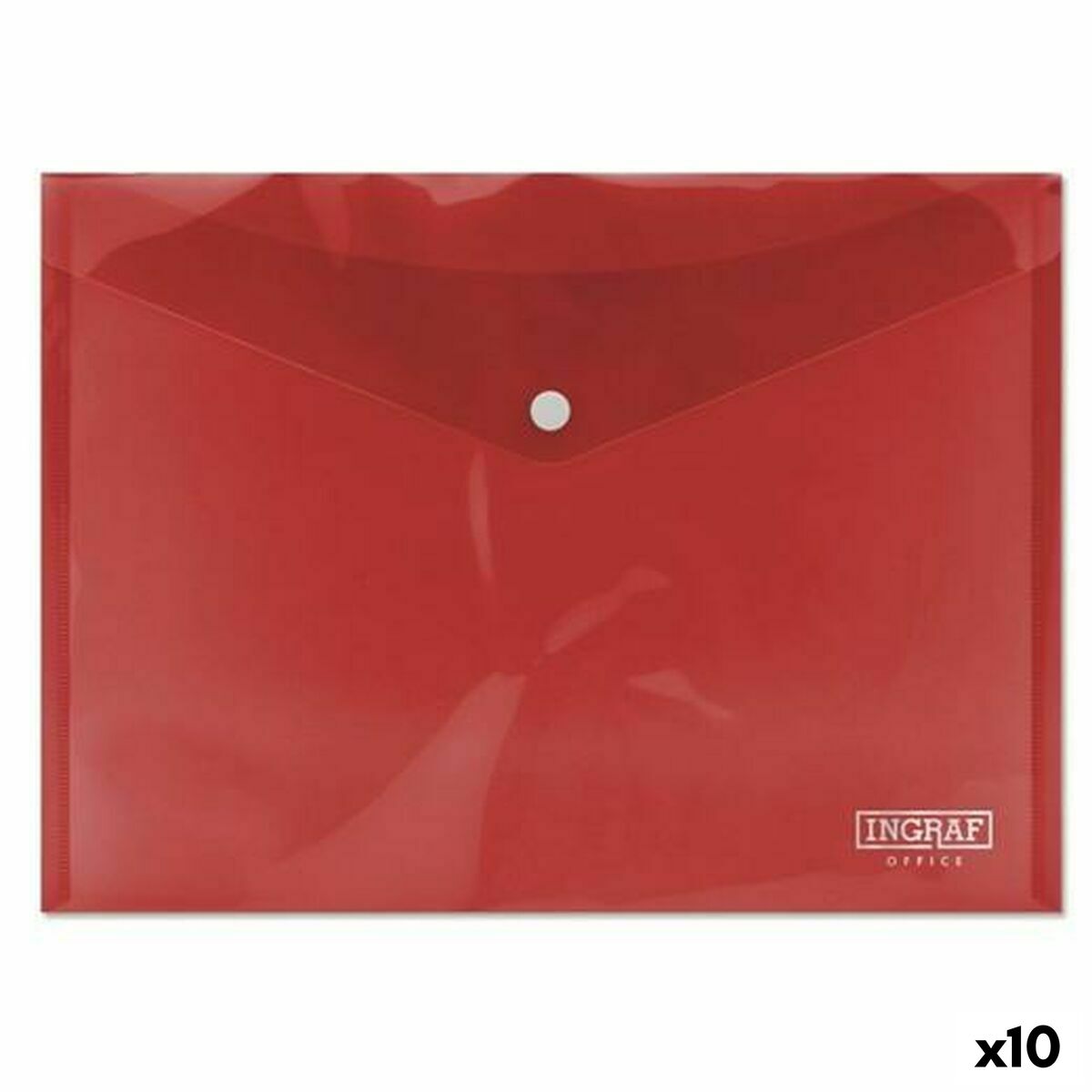 Portadocumenti Ingraf Plastica Rosso Spilla A4 (10 Unità) 2 S8422081_0