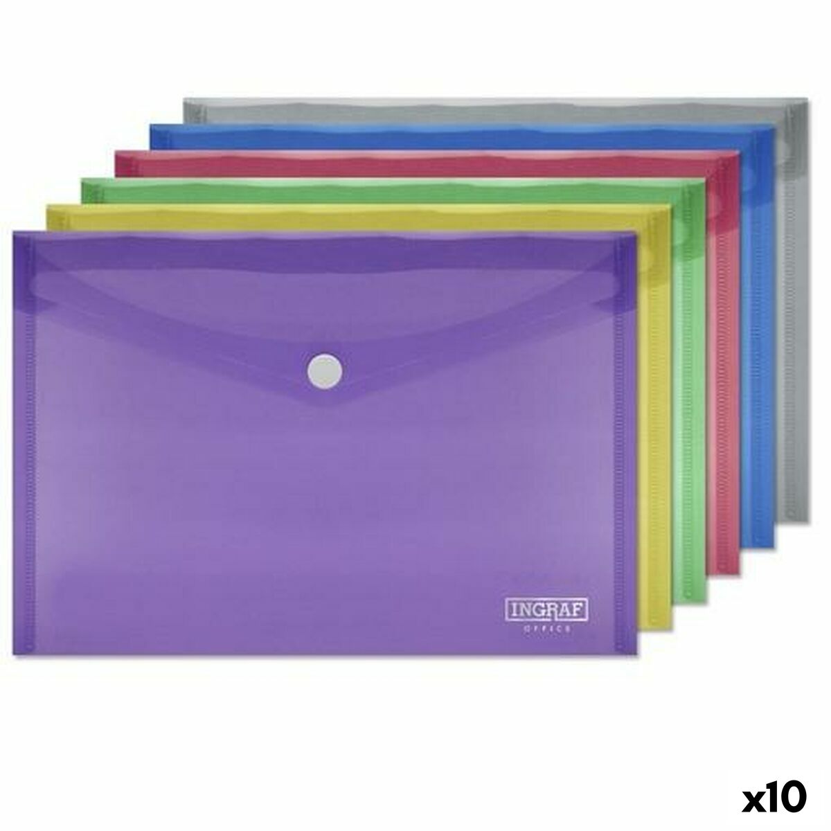 Portadocumenti Ingraf Plastica Multicolore Spilla A5 (10 Unità) 3 S8422088_1