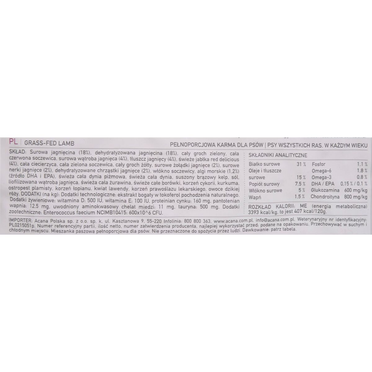 mangime Acana Grass-Fed Adulto Agnello Vegetale 6 Kg 3 S9109505_1