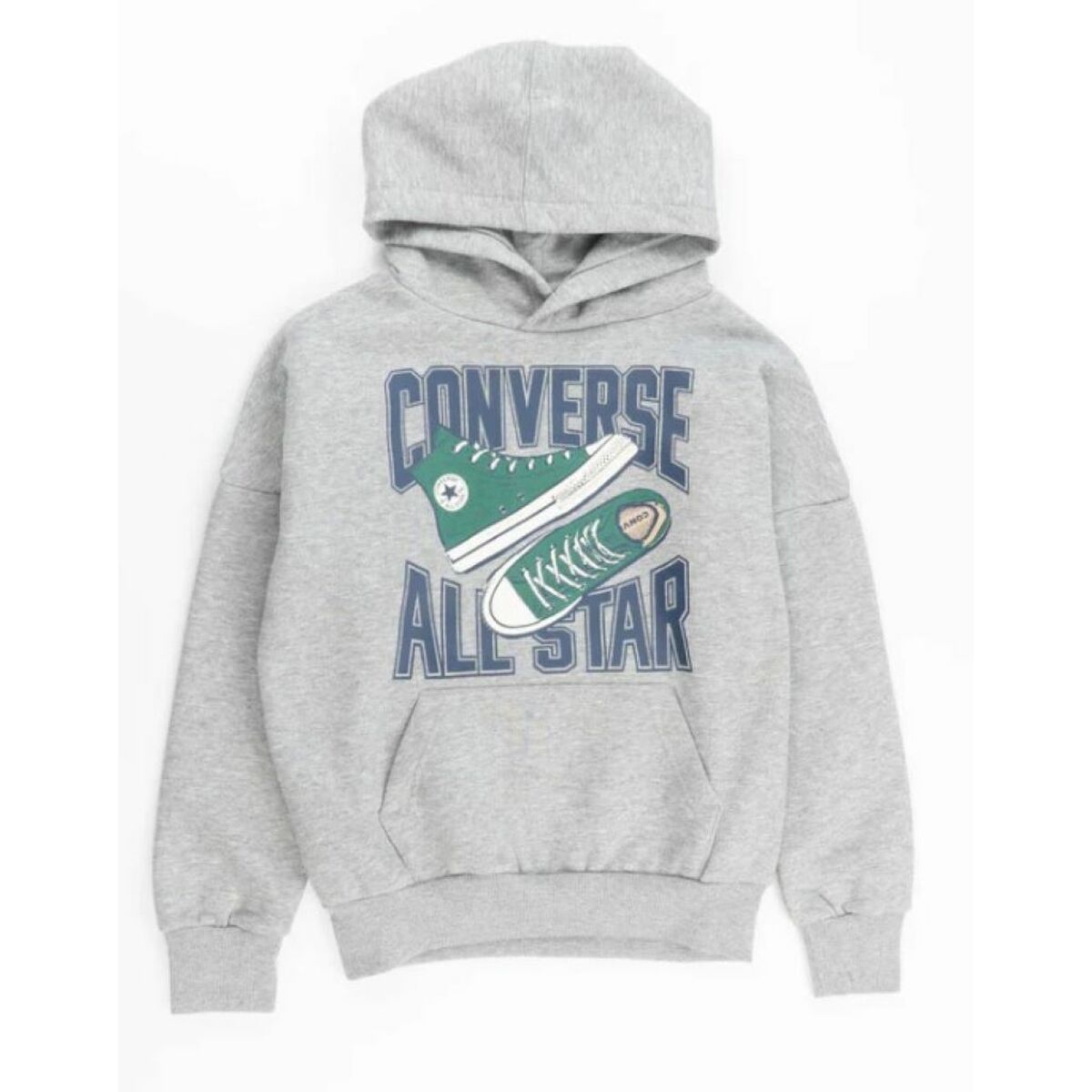 Felpa con Cappuccio Bambino Converse CNVB ALL STAR SNEAKER GFX HOOD 9CG903 042 Grigio 2 S2036256_0