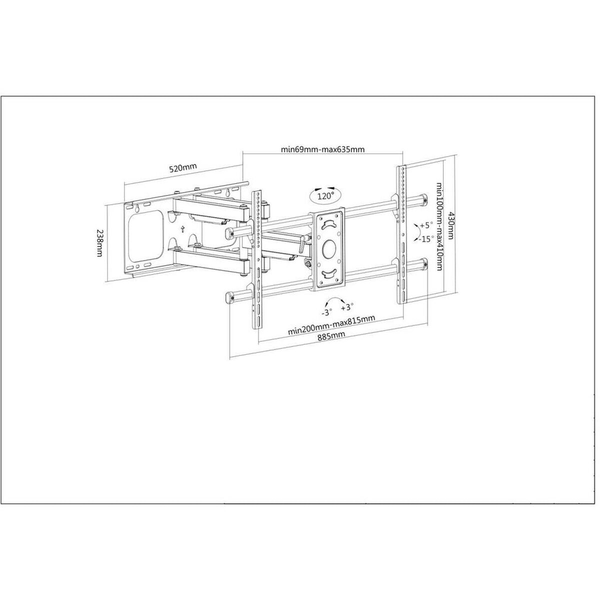 Supporto da Tavolo per Schermo Manhattan 461290 37" 90" 6 S9158757_4