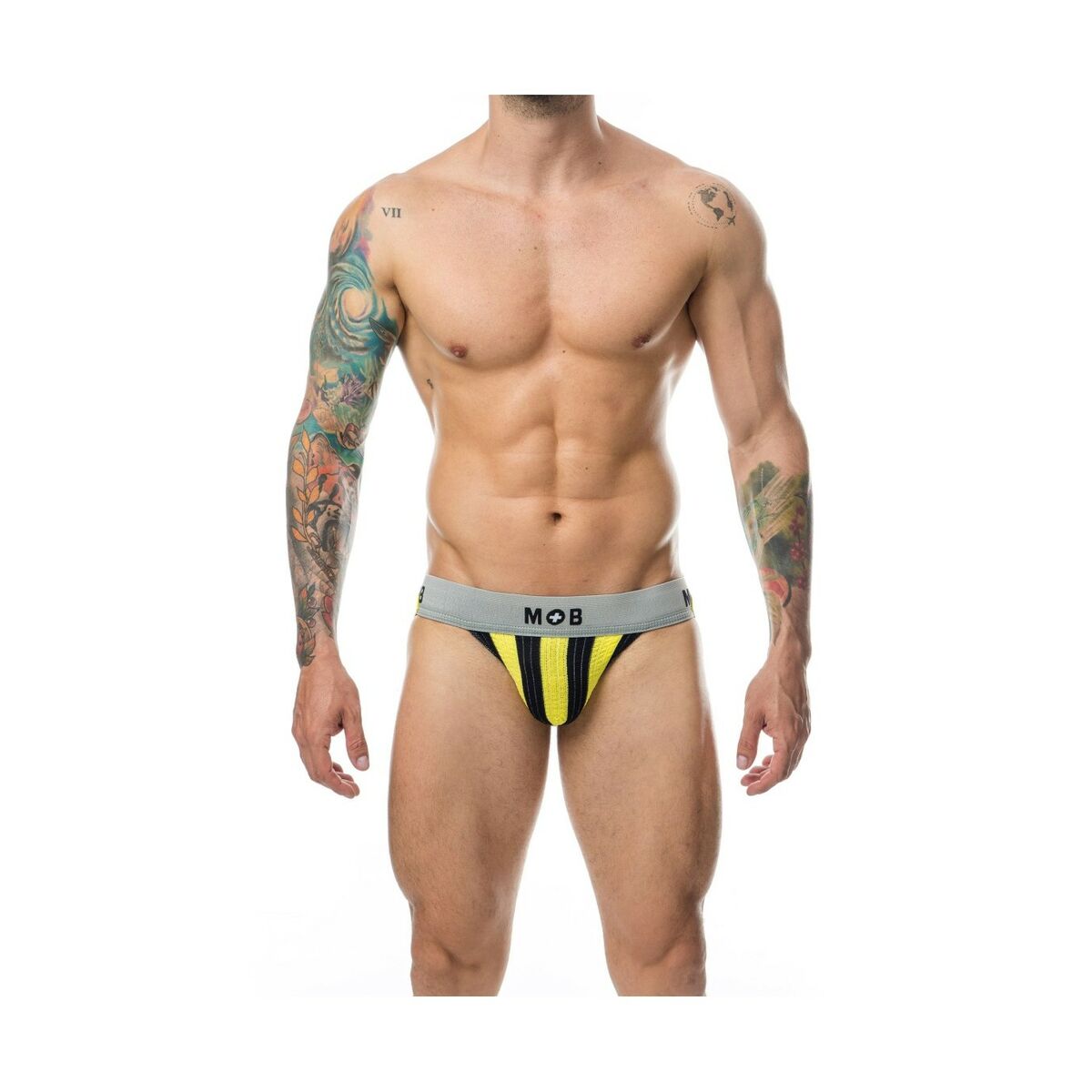Tanga Mob Eroticwear Giallo Nero XL 4 M0402361_2