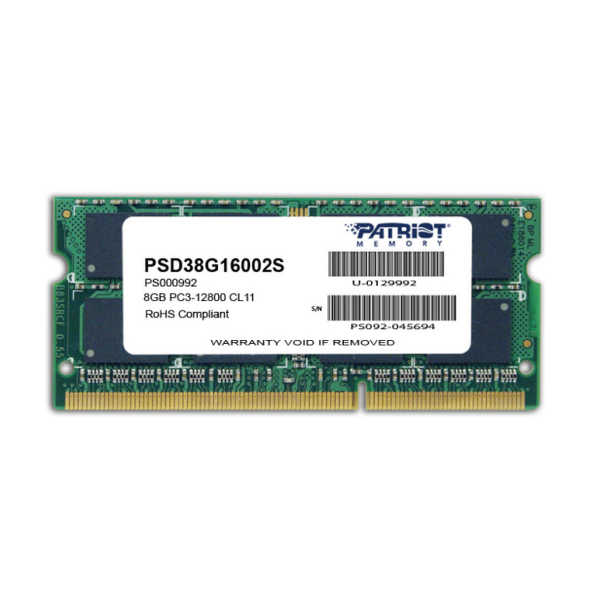 Memoria RAM Patriot Memory 8GB PC3-12800 DDR3 8 GB CL11 2 S9122648_0