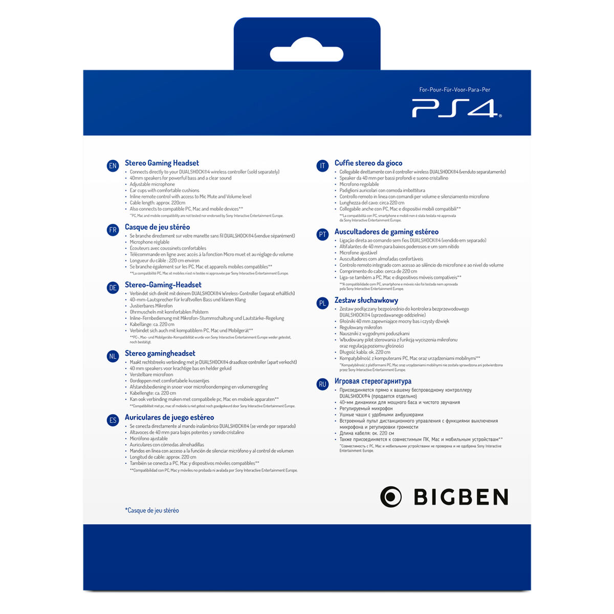 Auricolari con Microfono Gaming Big Ben Interactive PS4OFHEADSETV3WHITE Bianco Nero/Bianco 8 S55283699_6