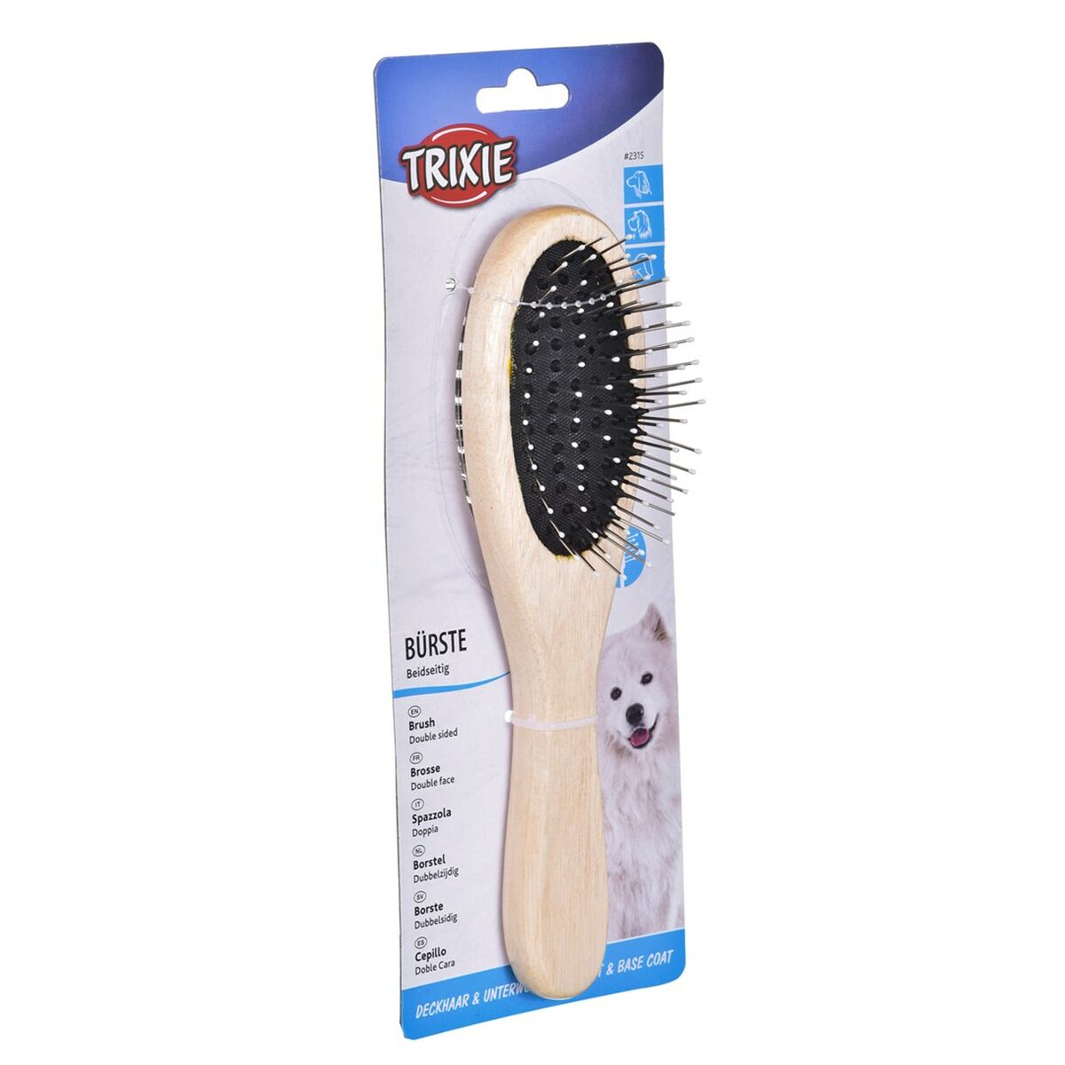 Spazzola Trixie Gatto Doppia Marrone Nero Legno 3 S9111636_1
