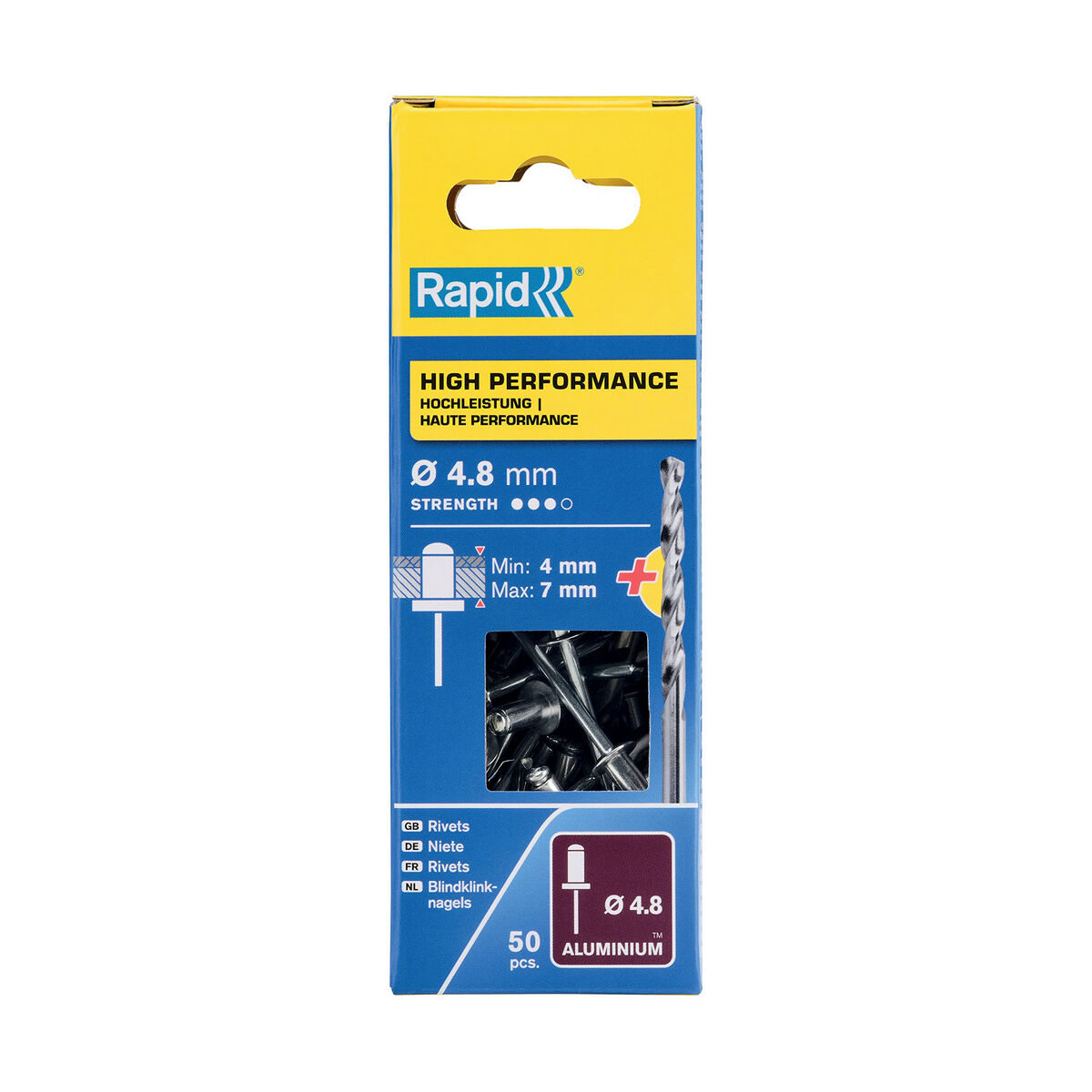 Rivetto Rapid 5000387 Punta da trapano Ø 4,8 x 10 mm Alluminio (50 Unità) 2 S7918122_0