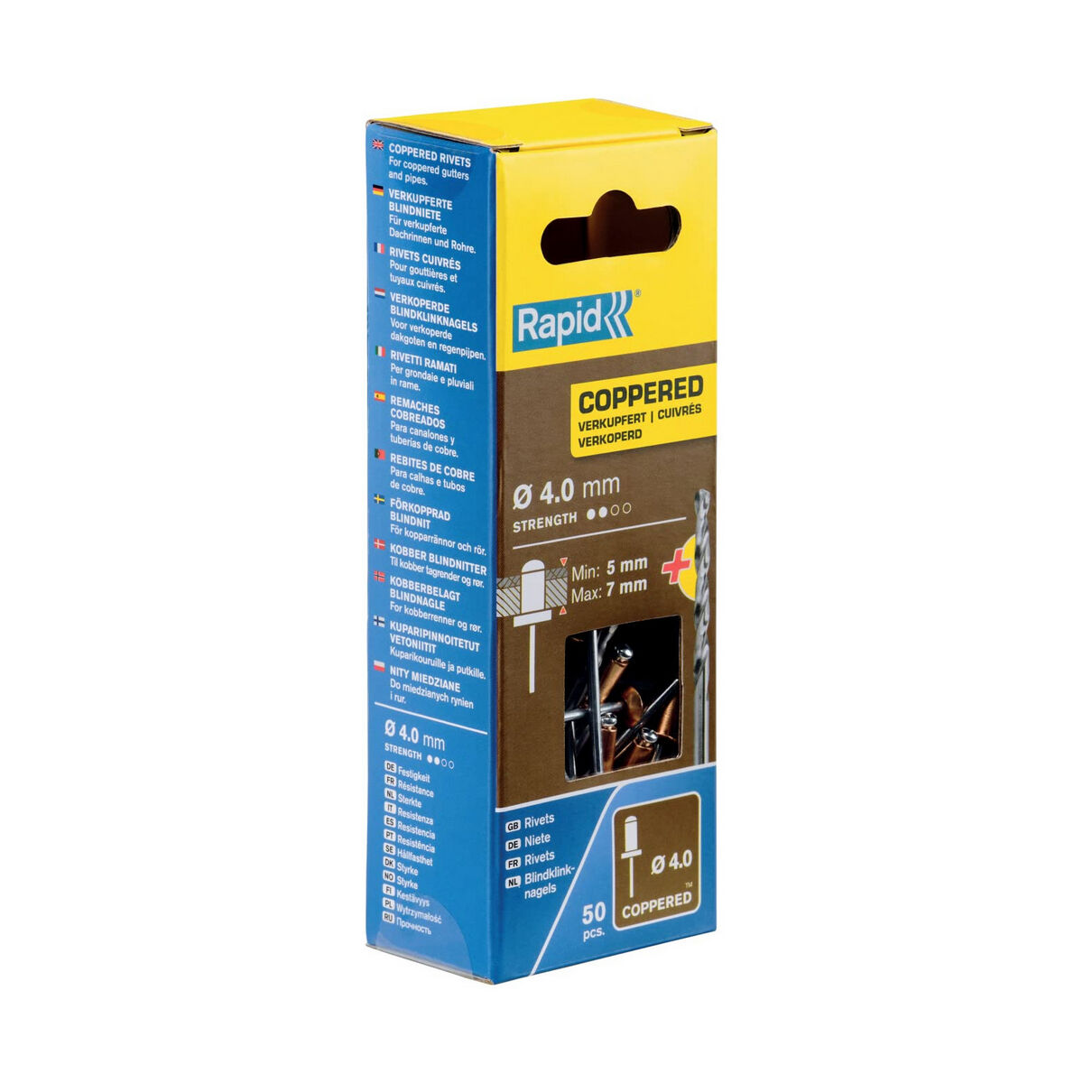 Rivetto Rapid 5001462 Punta da trapano Ø 4 x 10 mm Rame Alluminio (50 Unità) 3 S7918131_1