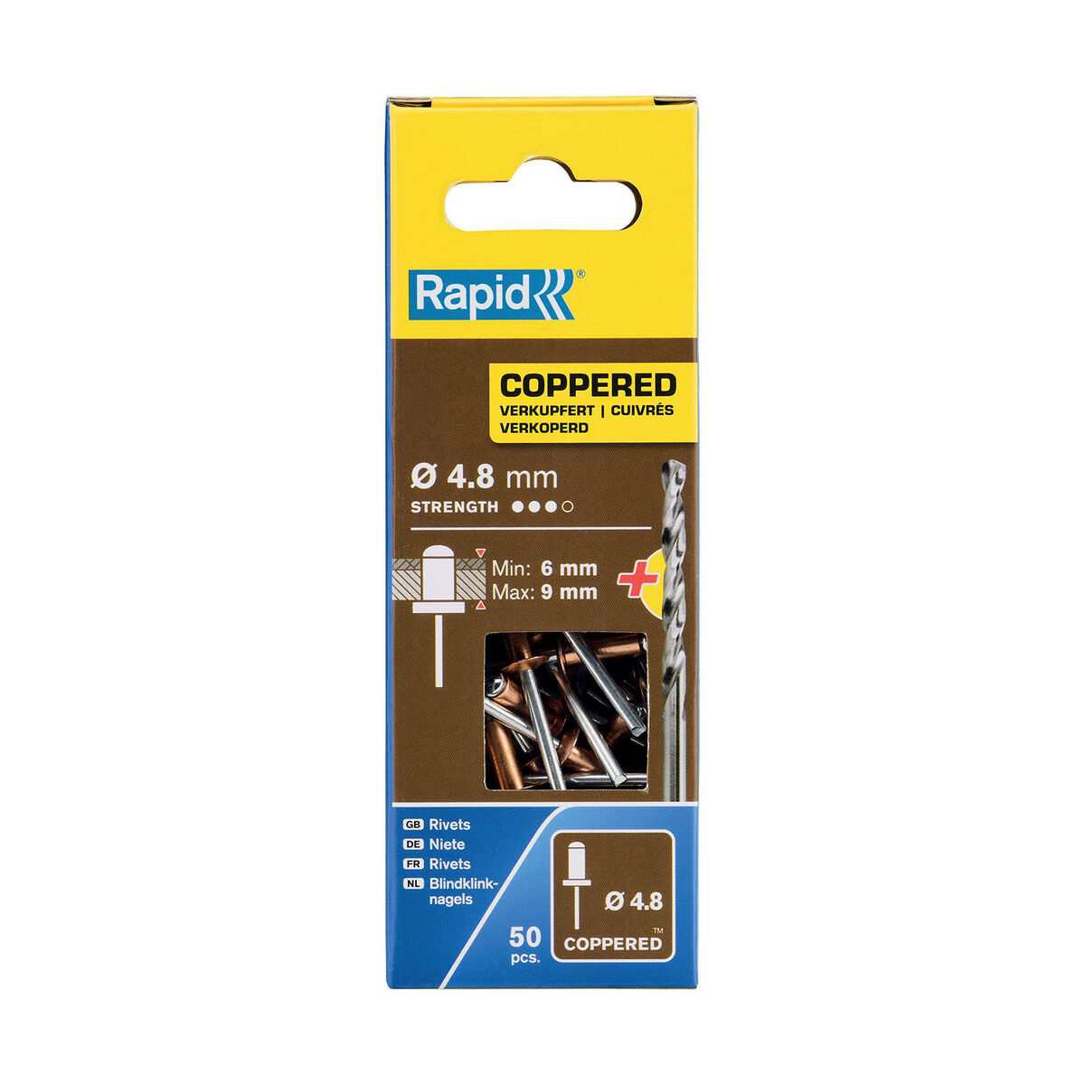 Rivetto Rapid 5001467 Punta da trapano Ø 4,8 x 12 mm Rame Alluminio (50 Unità) 2 S7918132_0